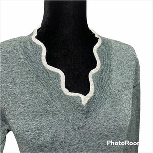 Misslook Long Sleeve Sweater Heather Green Knit
